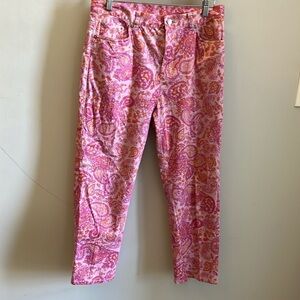 LRL Lauren Ralph Lauren Cropped Pants Paisley Pink Size 6